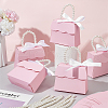 Trapezoid Paper Gift Box with Plastic Imitation Pearl Handles CON-WH0092-65B-5