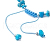 Synthetic Turquoise Beads with Natural Magnesite Anklet for Women AJEW-AN00576-02-4