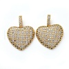 Brass Micro Pave Clear Cubic Zirconia Pendants KK-I658-36-2