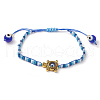 Glass Seed Beaded Braided Beads Bracelets for Women BJEW-MZ00122-02-2