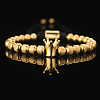 304 Stainless Steel Braided Beads Bracelets WG0F93D-04-1