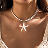 Bohemian Style Resin Starfish Pendant Faux Suede Cord Double Layer Necklaces for Women WG2E11B-07-1