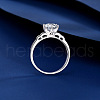 Rhodium Plated 925 Sterling Silver Micro Pave Cubic Zirconia Finger Rings WG38657-09-4