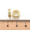 Brass Micro Pave Cubic Zirconia European Beads KK-C106-21G-2