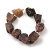 Raw Rough Natural Rhodonite Beads Strands G-Z087-B13-3