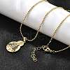 Brass Clear & Blue Cubic Zirconia Nossa Senhora Aparecida Virgin Pendant Necklaces for Women NJEW-U039-01B-G-3