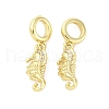 Brass Micro Pave Cubic Zirconia European Dangle Charms KK-D325-20G-01-1