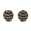 Stripe Pattern Polymer Clay Rhinestone Beads CLAY-NH0001-01G-1