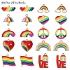 20Pcs 10 Styles Rainbow Color Alloy Enamel Pendants ENAM-YW0004-10-2