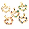 Brass Micro Pave Clear Cubic Zirconia Pendants ZIRC-J025-68G-1
