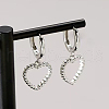 S925 Sterling Silver Hollow Heart Hoop Earrings FJ4331-2-6