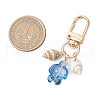 Turtle Glass & Shell Pendant Decoration HJEW-JM02744-3