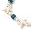 Synthetic Turquoise & Natural Lava Rock Beads Stretch Bracelets for Men Women BJEW-JB11988-04-3