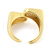 Clear Cubic Zirconia Bypass Arch Open Cuff Ring RJEW-L121-007G-3