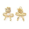 Brass Micro Pave Cubic Zirconia Pendants KK-M249-30G-1