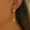 Elegant Brass Heart Tassel Hoop Earrings UE5965-2-2