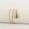 Alloy & Plastic Inner Flower Flat Round Pendant Necklaces FS-WG8915D-15-1