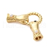 Brass Micro Pave Cubic Zirconia Fold Over Clasps KK-P277-42G-5