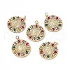 Brass Colorful Cubic Zirconia Pendants KK-E068-VA057-2-4