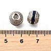 Round Brass Micro Pave Cubic Zirconia Beads KK-L230-11P-03-2