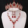 Teardrop & Moon Alloy Rhinestone Pendant Necklace & Stud Dangle Earring & Crown Headbands FS-WG0A8BD-05-1