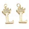 Brass Micro Pave Clear Cubic Zirconia Pendants KK-G498-01L-02-1