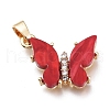 Brass Micro Pave Clear Cubic Zirconia Pendants ZIRC-I047-03-2