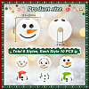   60Pcs 6 Styles Round Christmas Snowman Print Wood European Beads WOOD-PH0002-98-2