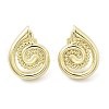 Brass Shell Shape Stud Earrings for Women EJEW-U035-10G-4