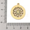 Preserved Fresh Flower 304 Stainless Steel Rhinestone Pendants STAS-S139-01G-04-3
