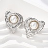 Heart 304 Stainless Steel Stud Earrings EJEW-L287-064P-3
