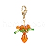 Glass & Acrylic & Shell Pearl Flower Pendant Decorations HJEW-MZ00209-3