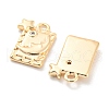 Brass Micro Pave Cubic Zirconia Charms KK-E090-09G-2