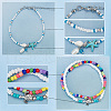 ARRICRAFT 12Pcs 3 Styles Alloy Tortoise & & Resin Shell & Starfish Beaded Anklets Set AJEW-AR0001-66-3