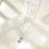 925 Sterling Silver Micro Pave Cubic Zirconia Pendant Necklaces for Women NJEW-V007-01P-3