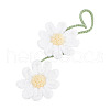 DELORIGIN 2Pcs Handmade Crochet Wool Yarn Lily of the Valley Car Hanging Decoration AJEW-DR0001-46-1