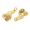Brass Micro Pave Cubic Zirconia Pendants KK-P236-15G-2