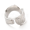 304 Stainless Steel Chevron Arrow Open Cuff Ring for Women RJEW-F131-15P-3