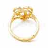 Real 18K Gold Plated Brass Alphabet Adjustable Rings RJEW-M139-18C-3