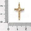 Brass Pave Black & Clear Cubic Zirconia Connector Charms KK-M101-02B-G-3