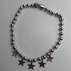 CCB Plastic Ball Chain 201 Stainless Steel Star Pendant Necklaces FS-WGD1CA4-01-4