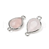 Natural Rose Quartz Faceted Connector Charms G-L514-048G-10-2