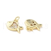 Brass Micro Pave Cubic Zirconia Charms KK-C104-08G-2