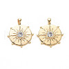 Brass Micro Pave Clear Cubic Zirconia Pendants KK-S364-031-1