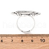 Adjustable Iron Flower Finger Ring Components Alloy Cabochon Bezel Settings PALLOY-Q300-15AS-NR-4