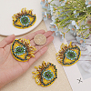 Glass Rhinestone Beaded Sew on Patches PATC-WH0010-27-3