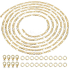 BENECREAT DIY Real 18K Gold Plated Chain Bracelet Necklace Making Kits DIY-BC0005-18-1