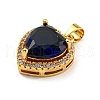 Rack Plating Brass Micro Pave Cubic Zirconia Pendants KK-H469-02G-3
