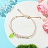 Porcelain Beads Braided Bead Bracelets BJEW-JB11421-1
