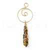Natural Mixed Gemstone Copper Wire Wrapped Big Pointed Pendants PALLOY-JF02114-2
